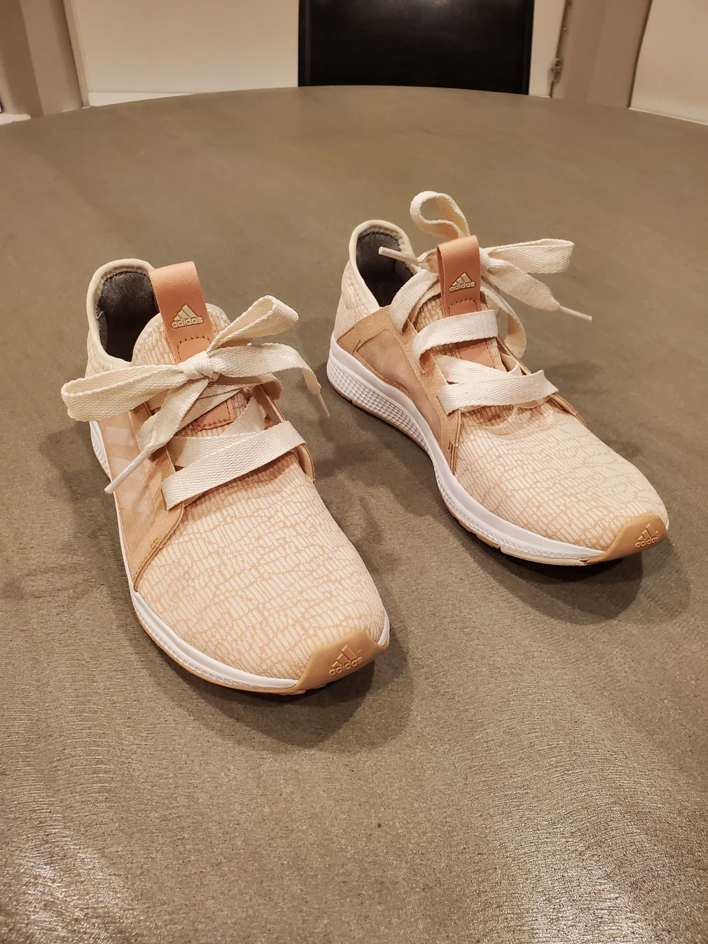 adidas Bounce Women's Light Pink Tan Lace-Up Sneakers - Picture 2 of 10